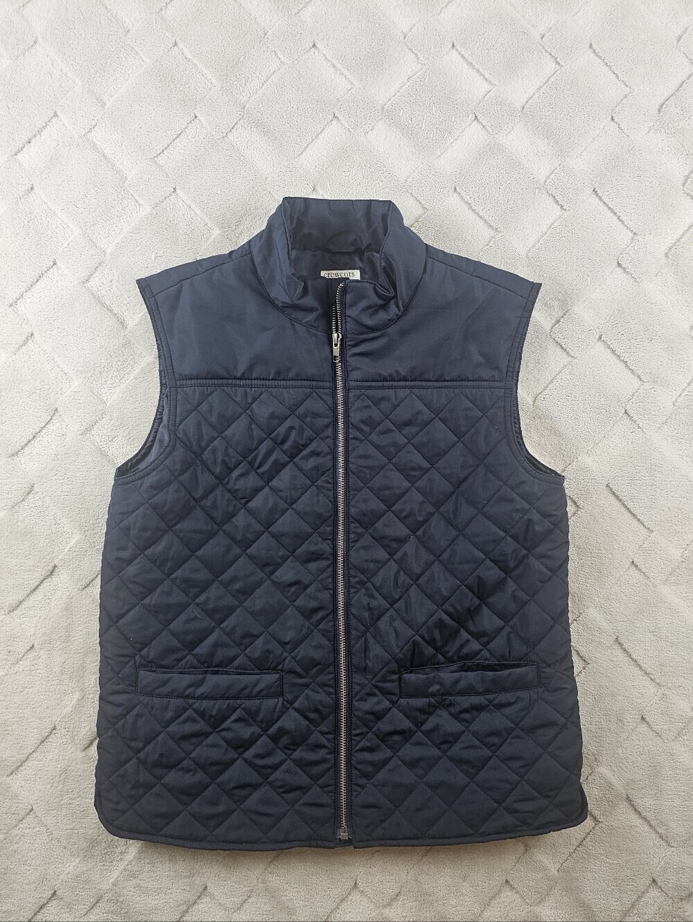 Crew Cuts Quilted Vest Jacket Youth 14 Navy Full Zip